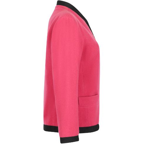 Runway Worn Yves Saint Laurent 1994 Pink Felt Wool Trimmed Jacket