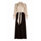 Salvador 1970s Chocolate Brown Velvet Cream Silk Dress and Waistcoat Ensemble