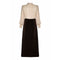 Salvador 1970s Chocolate Brown Velvet Cream Silk Dress and Waistcoat Ensemble