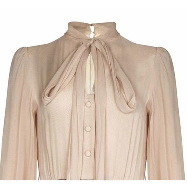 ARCHIVE - Salvador 1970s Chocolate Brown Velvet Cream Silk Dress and Waistcoat Ensemble