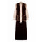 Salvador 1970s Chocolate Brown Velvet Cream Silk Dress and Waistcoat Ensemble
