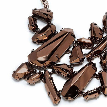 ARCHIVE - Statement Fall 2008 Burberry Chunky Bronze Metallic Necklace - Runway Look 36