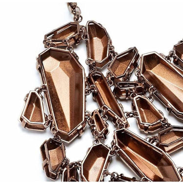 ARCHIVE - Statement Fall 2008 Burberry Chunky Bronze Metallic Necklace - Runway Look 36