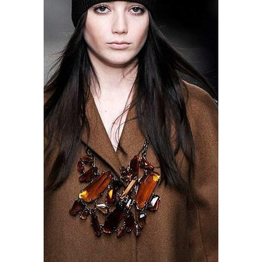ARCHIVE - Statement Fall 2008 Burberry Chunky Bronze Metallic Necklace - Runway Look 36