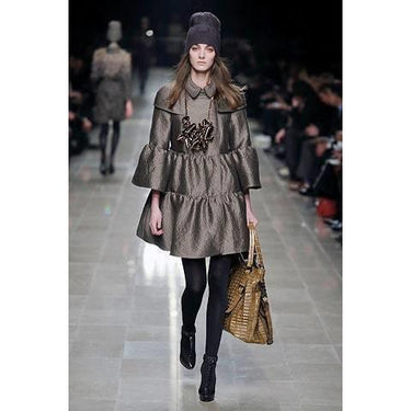 ARCHIVE - Statement Fall 2008 Burberry Chunky Bronze Metallic Necklace - Runway Look 36
