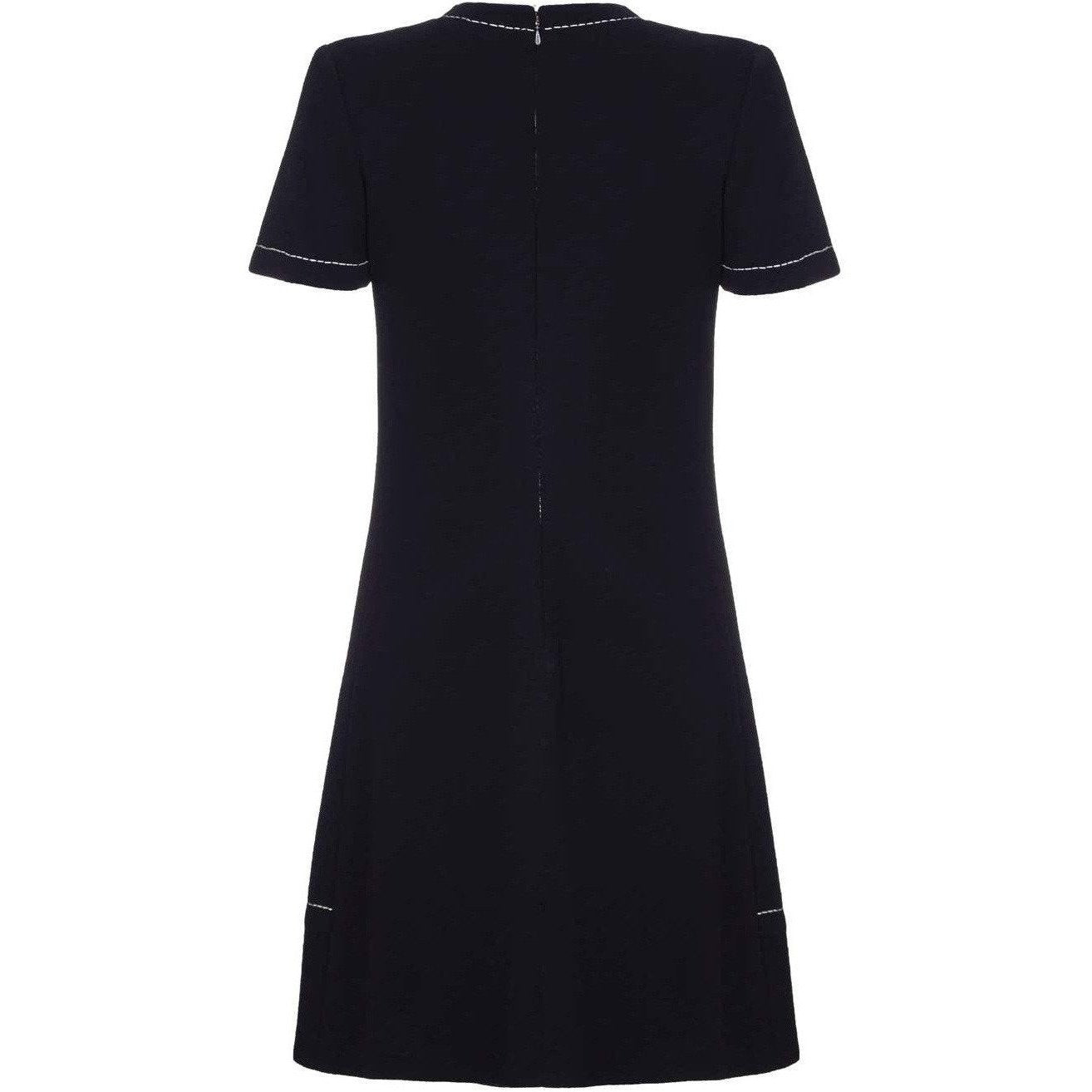 Stylish 1960s Jean Patou Black Wool Mod Dress