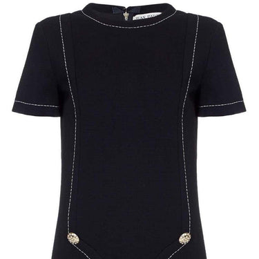 ARCHIVE - Stylish 1960s Jean Patou Black Wool Mod Dress