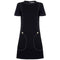 Stylish 1960s Jean Patou Black Wool Mod Dress