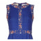 Susan Small 1970s Blue Silk/ Linen Beaded Maxi Dress