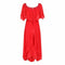 Ted Lapidus 1970s Flame Red Couture Dress