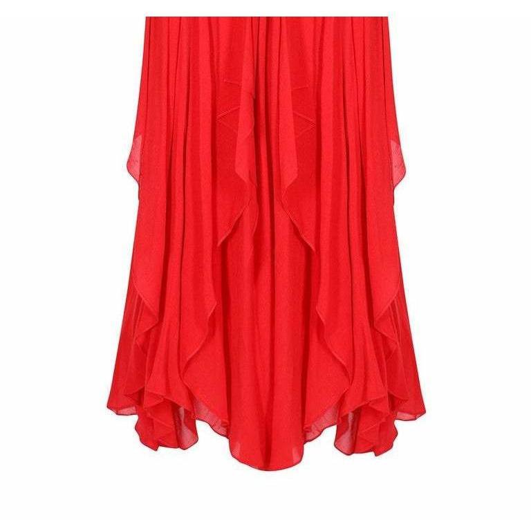 Ted Lapidus 1970s Flame Red Couture Dress