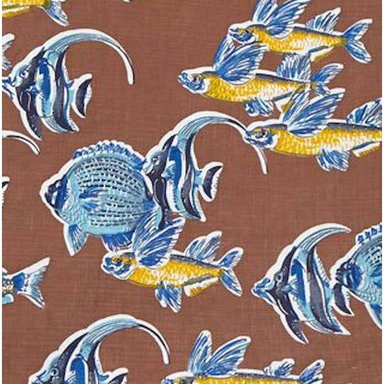 Teddy Tinling 1950s Cotton Set With Novelty Marine Fish Print