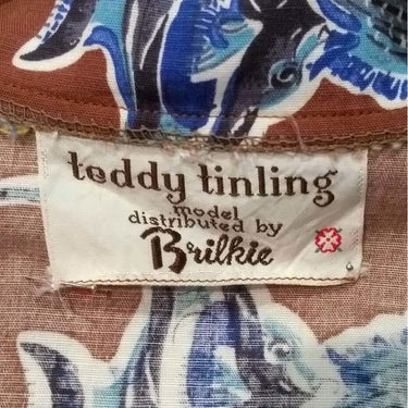 ARCHIVE - Teddy Tinling 1950s Cotton Set With Novelty Marine Fish Print