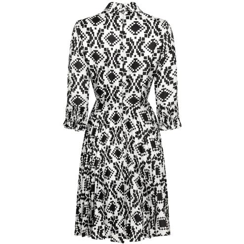 Veronica at Rembrandt Vintage 1960s Geometric Print Monochrome Dress
