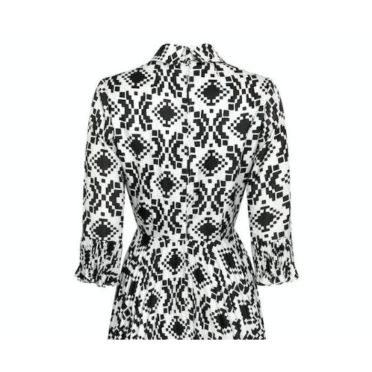 Veronica at Rembrandt Vintage 1960s Geometric Print Monochrome Dress