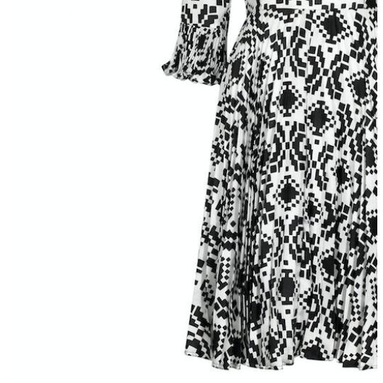 Veronica at Rembrandt Vintage 1960s Geometric Print Monochrome Dress