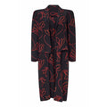 Victor Edelstein Couture 1980s Black and Red Printed Dress and Jacket Set