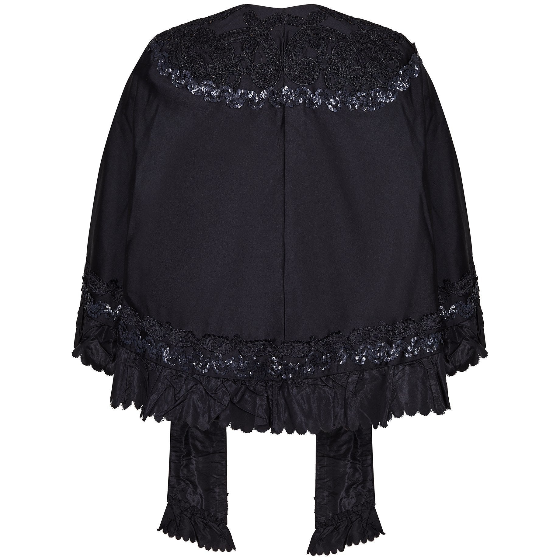 Victorian Black Silk Mourning Mantle Jacket
