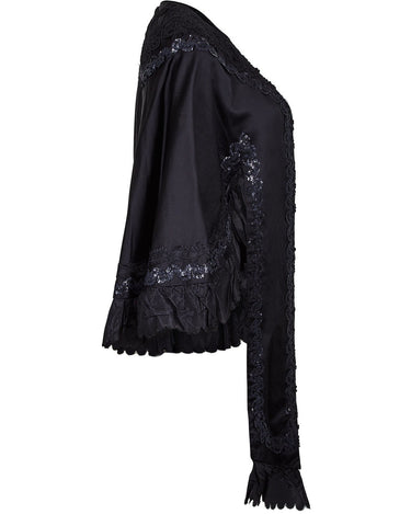 Victorian Black Silk Mourning Mantle Jacket