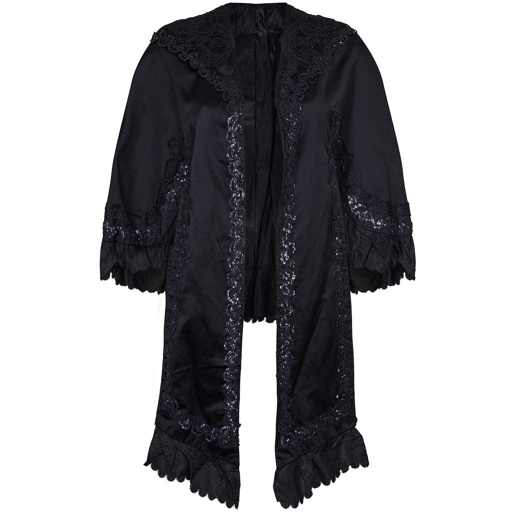 Victorian Black Silk Mourning Mantle Jacket