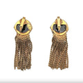 ARCHIVE - 1950s Christian Dior Gold and Black Crystal Earrings