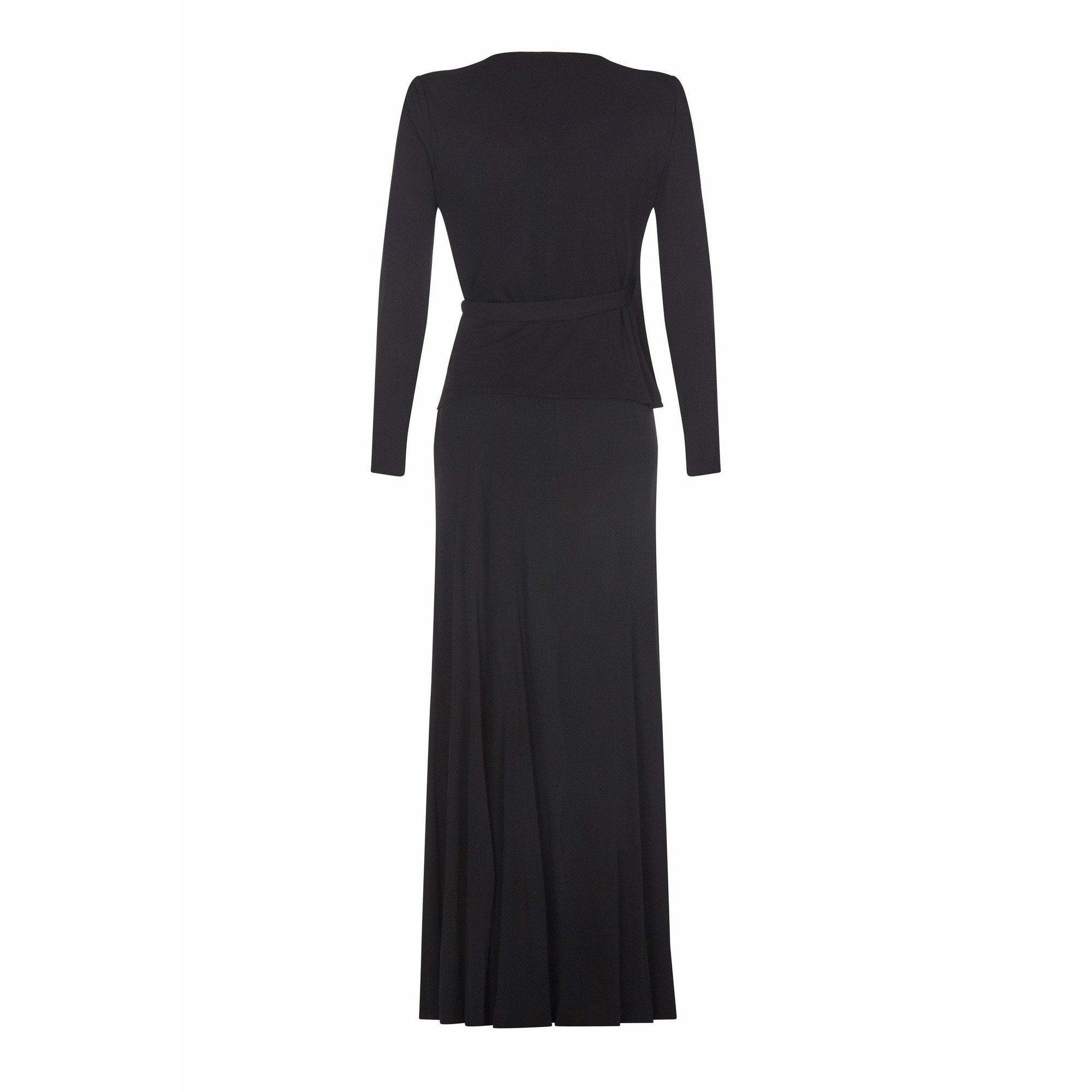 Yves Saint Laurent 1970s Black Silk Jersey Two Piece Suit