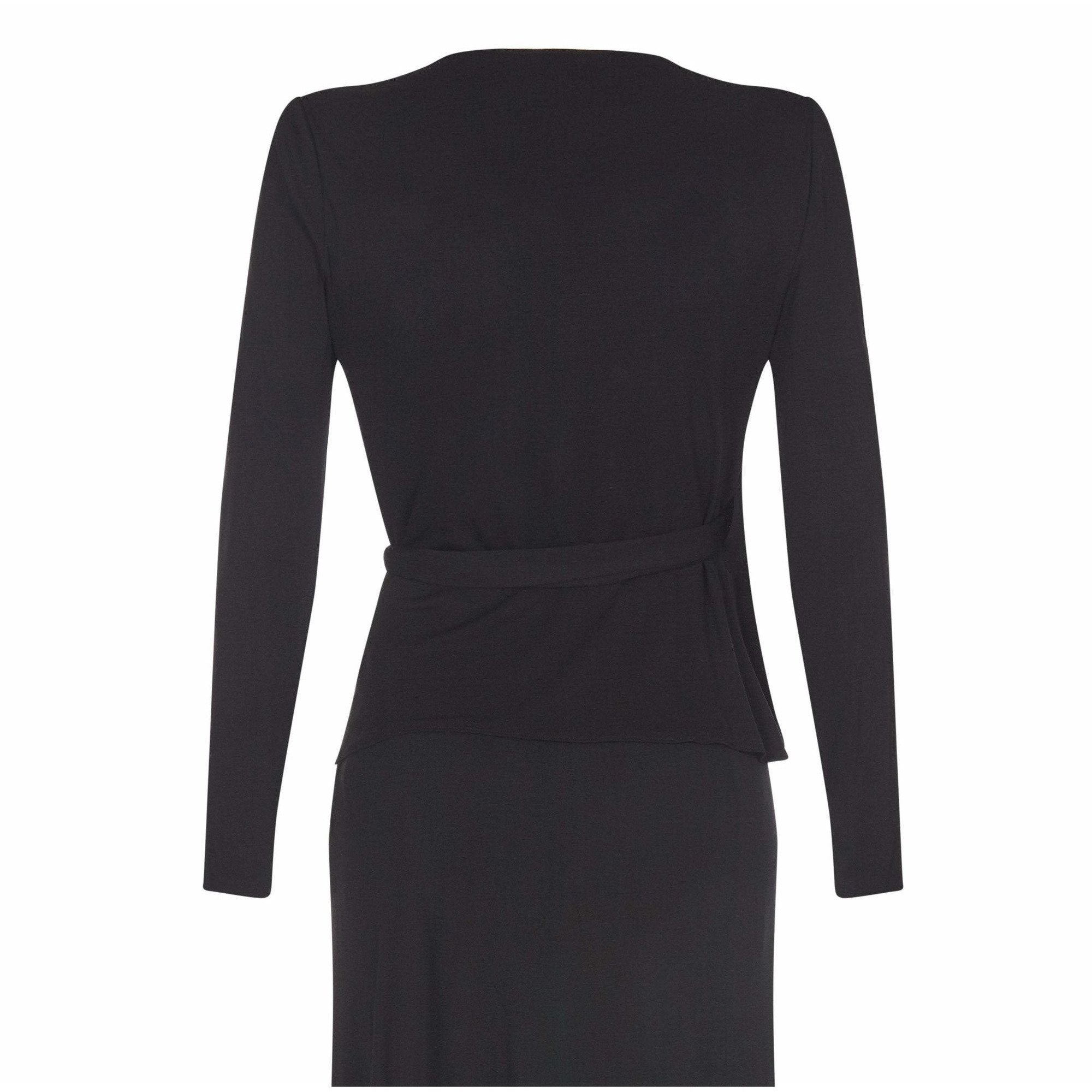 Yves Saint Laurent 1970s Black Silk Jersey Two Piece Suit