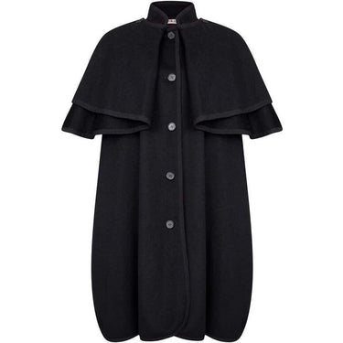 ARCHIVE - Yves Saint Laurent 1970s Black Wool Two Way Cape With Wool Braid Trims