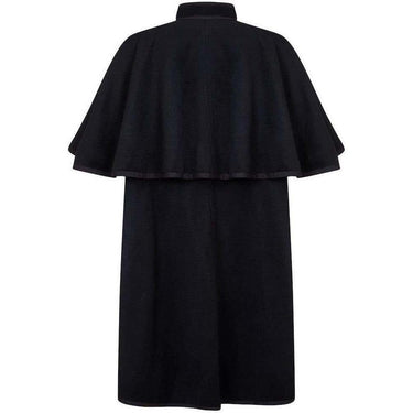 ARCHIVE - Yves Saint Laurent 1970s Black Wool Two Way Cape With Wool Braid Trims