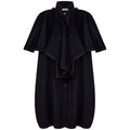 Yves Saint Laurent 1970s Black Wool Two Way Cape With Wool Braid Trims