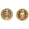 Yves Saint Laurent 1980s Gold Tone Earrings With Blue Crystal Rhinestones