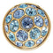 Yves Saint Laurent 1980s Gold Tone Earrings With Blue Crystal Rhinestones