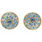 Yves Saint Laurent 1980s Gold Tone Earrings With Blue Crystal Rhinestones