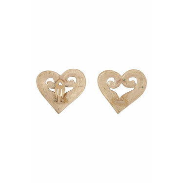 ARCHIVE - Yves Saint Laurent 1990s Gold Tone Heart Earrings