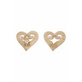 Yves Saint Laurent 1990s Gold Tone Heart Earrings