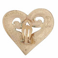 Yves Saint Laurent 1990s Gold Tone Heart Earrings