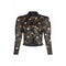 Yvonne of Cherbourg 1930s Black Hand Painted Silk Cropped Jacket